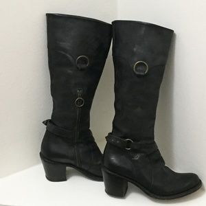 Fiorentini + Baker Black leather boots